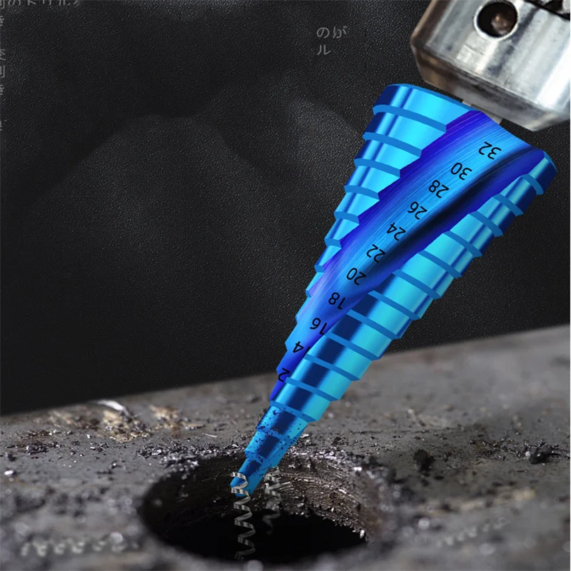 Pagoda Cobalt Step Drill Bit Machine Steel Superhard Hole Expansion Cone Metal Wood Blue Step Drill 4-32MM 4-20MM