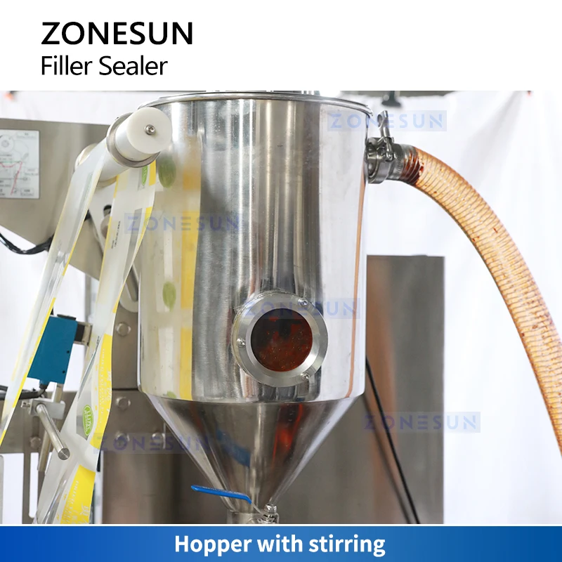 Zonesun Pouch Packing Machine Vertical Form Fill Seal Machine Sachet Packaging Equipment Rotary Loby Pump Feeder ZS-S100RP