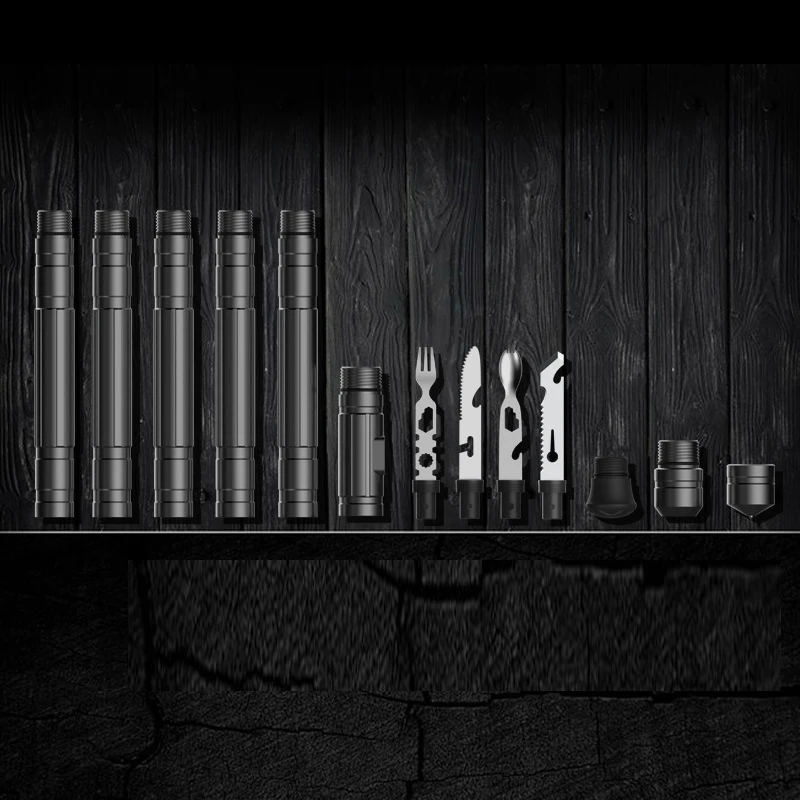 Multifunctionele wandelstok Man Outdoor Camping Klimmen Bergwandelen Tactische opvouwbare trekkingstok