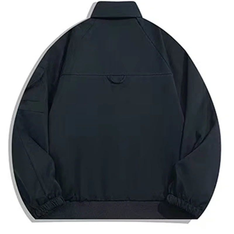 سترة طية صدر السترة لشارة ملابس العمل للرجال، أسود/أف وايت بلونين + زخارف شعار رقعة، مناسبة للارتداء اليومي في الربيع والخريف، أزياء عتيقة مع رقعات شارة كاجوال، إضافة مزيجًا فريدًا ومناسبًا مناسبًا لمسة مريحة وفضفاضًا #2