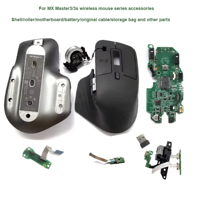 Compatible MX Master 3/3s Wireless Mouse Shell/Scroll Wheel/Mainboard/Side Scroll Wheel/Cable/Storage Box Replacement Parts