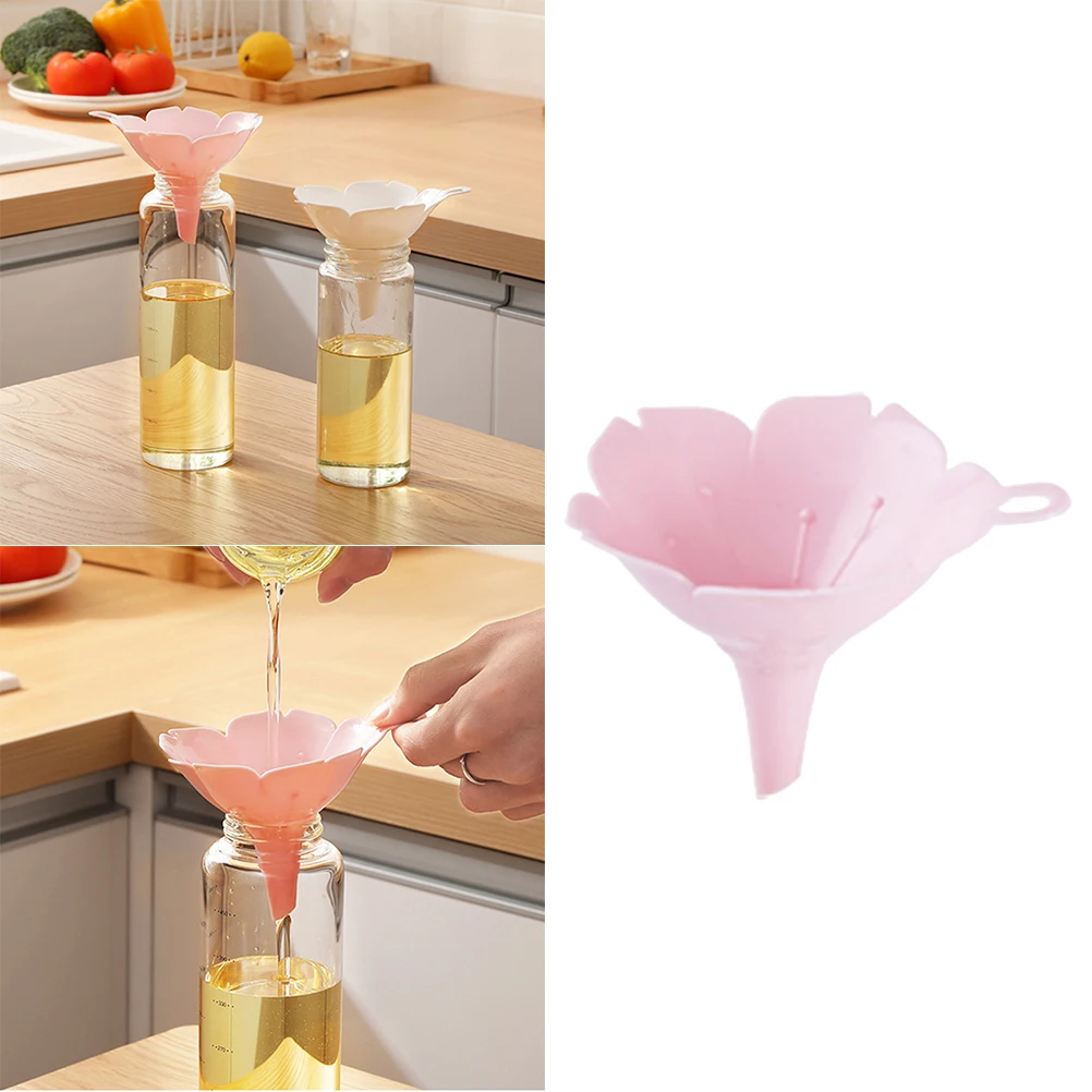 

Funnel with Strainer Kitchen Large Diameter Funnels for Filling Bottles Pink Cooking Oil