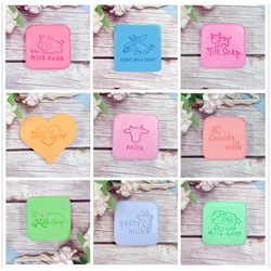 Creative English Letter Milk Soap Cow And Sheep Pattern Acrylic Transparent Decorative Soap Seal Handmade Soap Stamp