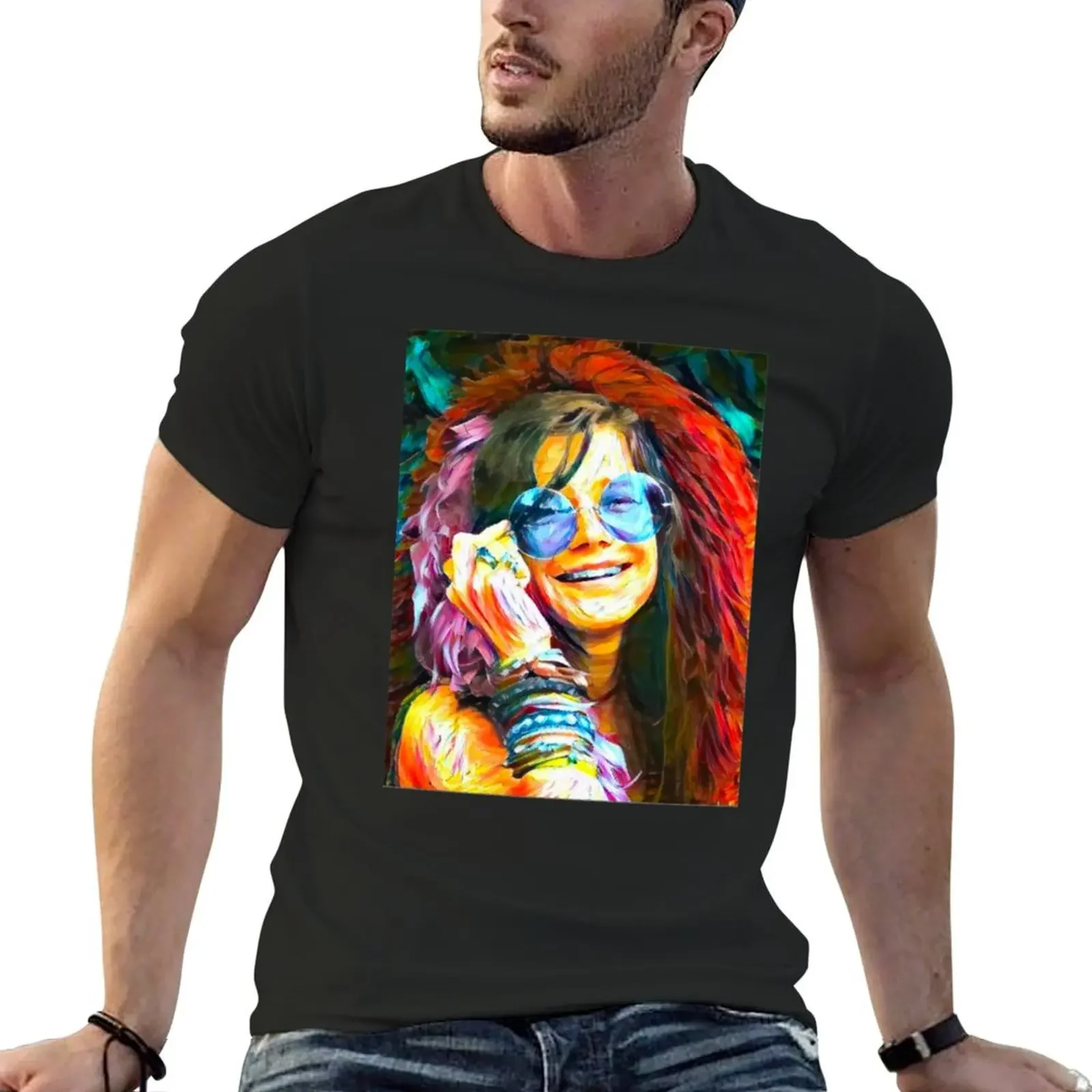

Janis Joplin Pop Art T-Shirt blue archive summer tops fruit of the loom mens t shirts