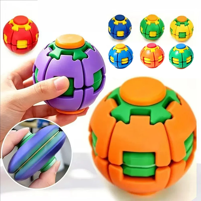 3D Printing Fingertip Rotating Ball Stress Relief Ball Pressing Rotating Fingertip Gyroscope Puzzle Portable Fun Toy ﻿for Adults
