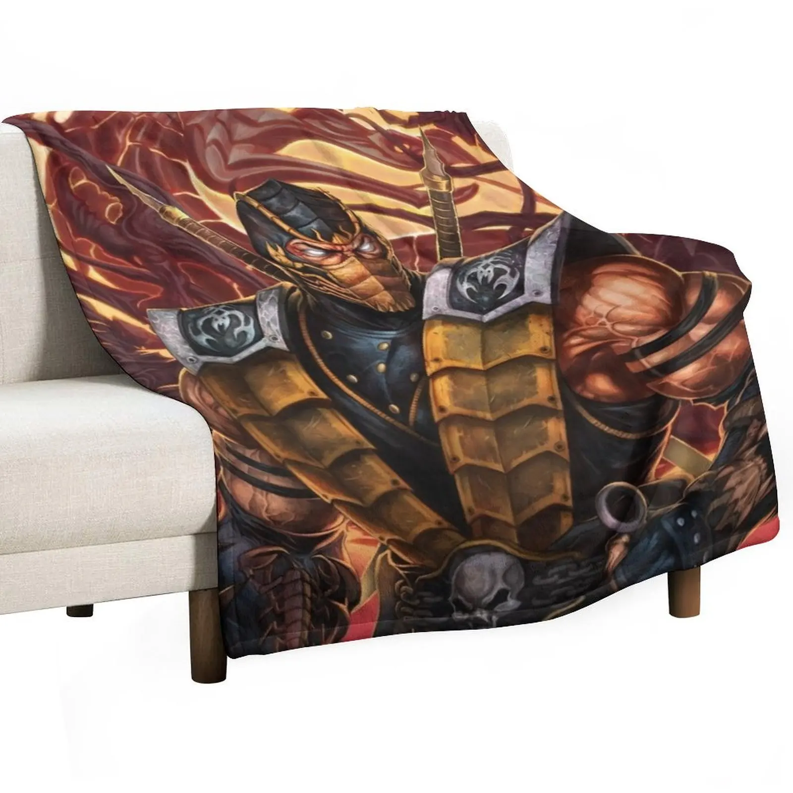

Scorpion Mortal Kombat Throw Blanket Blankets For Bed funny gift Sofa Throw Weighted Blankets