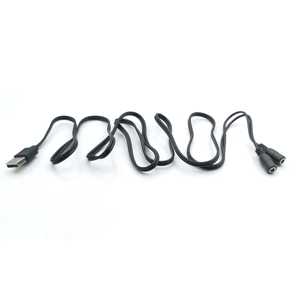 USB2.0 Male to DC 3.5*1.35mm Female One Minute Two Cable USB To Double DC Power Supply Plug Jack Extension Cable Connector Cords