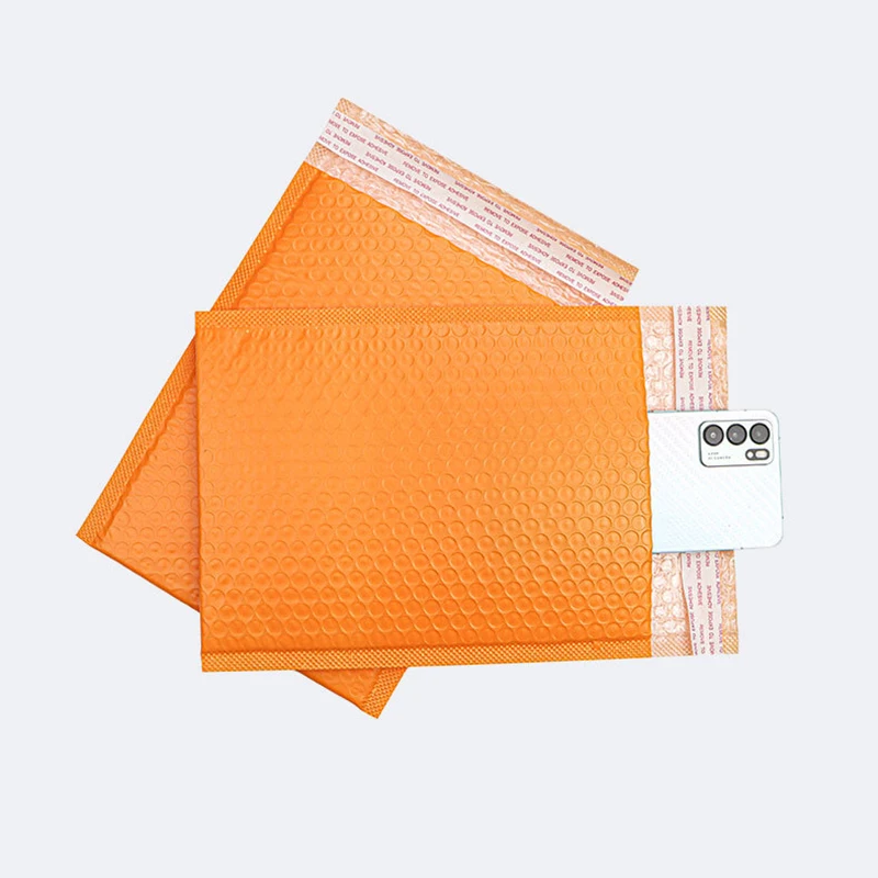 50Pcs 10 Sizes Bubble Envelope Orange Plastic Bubble Bags Shockproof Packaging Supplies Shockproof Padded Envelopes Mailing Bag