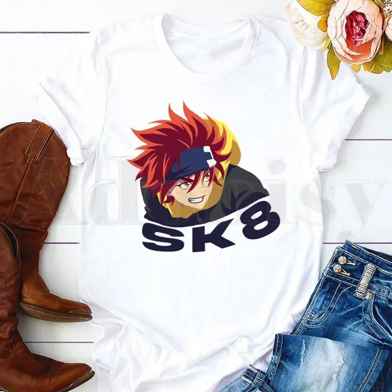 SK8 the Infinity Reki SK EIGHT Skateboard Boy Short Sleeve Female Tops Tees Harajuku  VintageT Shirts Women's T-shirt