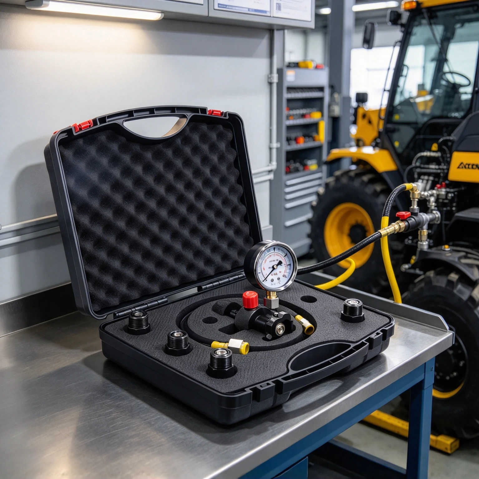 Accumulator Nitrogen Charging Tool Kit Pressure Gauge Portable Hydraulic Pressure Testing Set