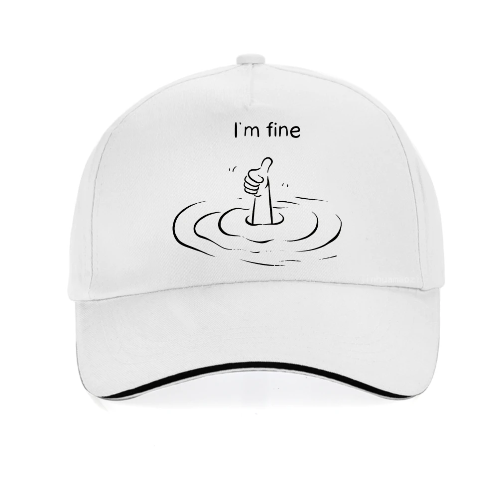 

I'm Fine Funny Printed Men's baseball cap Minimalist Cartoon Graphic caps for Women Fashion Casual snapback hats adjustable hat