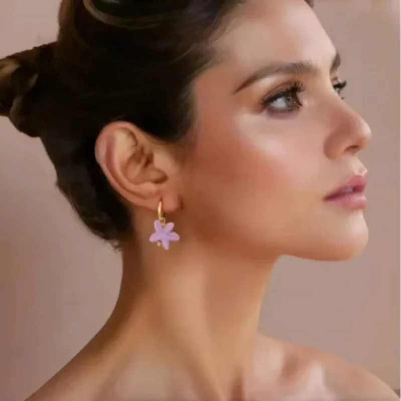 أقراط دوبامين من السيراميك والفولاذ المقاوم للصدأ العصرية، قلادات ملونة نابضة بالحياة، هدايا مجوهرات للشباب للنساء