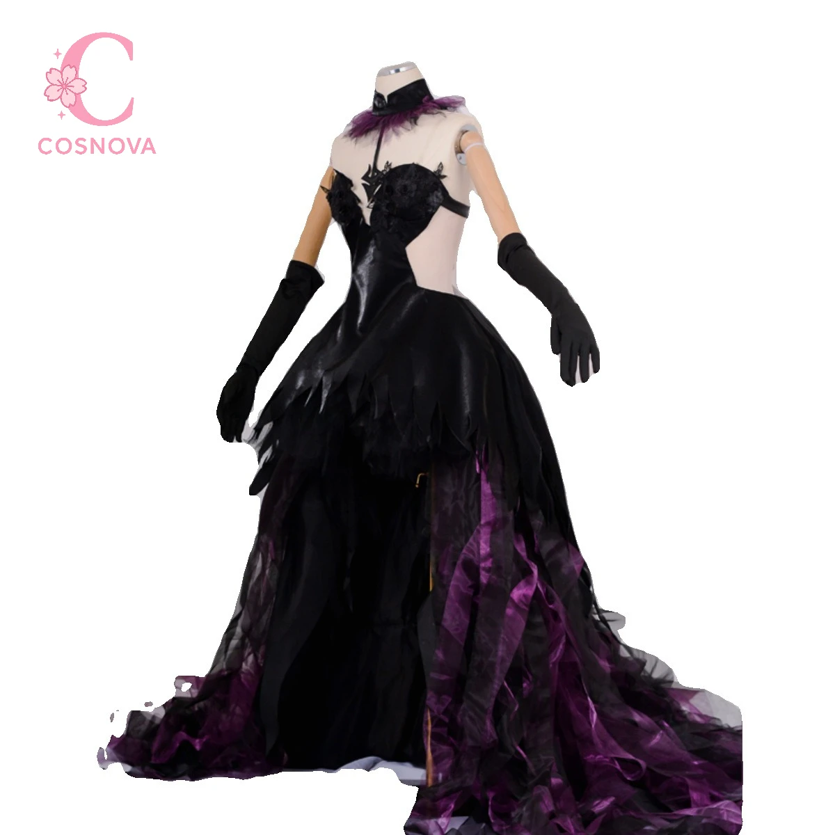 

Puella Magi Madoka Magica Homura Akemi Devil Cosplay Costume Full Set Feather Wings Accessories Anime Halloween Party Dress