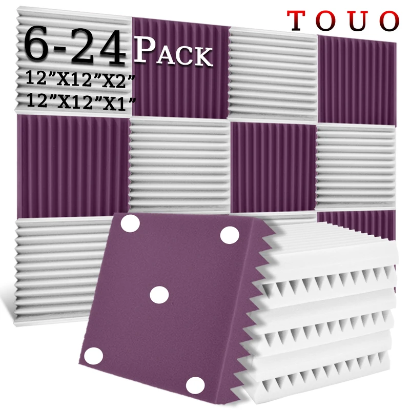 

TOUO Acoustic Foam Panel 6-24 Pack For Home Recording Studio Acoustic Insulator High Density Absorcion Decorative Sealing Strip