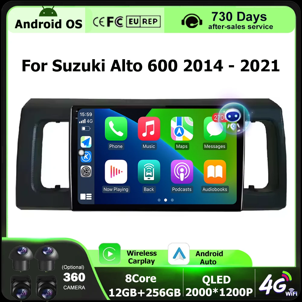 

Беспроводной CarPlay для Suzuki Alto 600 2014-2021, Android 16, автомобильная мультимедийная система, видеоплеер, GPS-навигация, BT, DSP, 4G, Wi-Fi