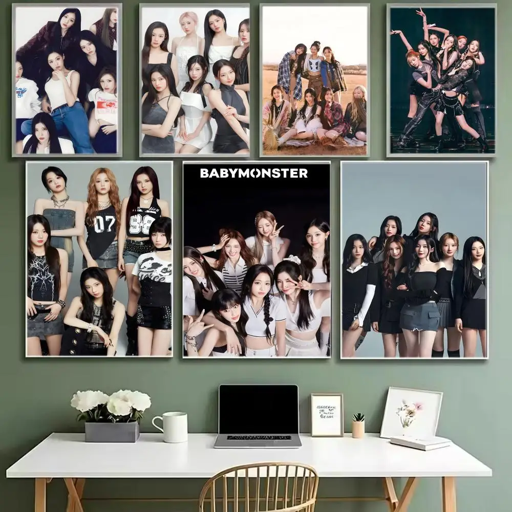 Pôster KPop B-BABYMONSTER, pôster icônico, arte de parede, impressão decorativa, mural decorativo, decoração de casa, presente, sem moldura