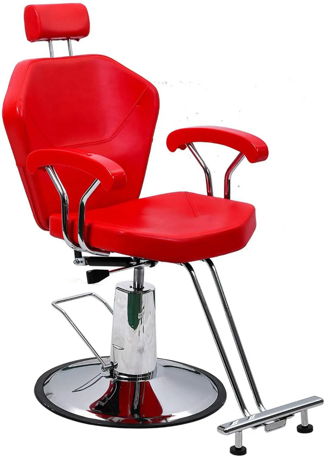 Hair Stylist Chair Red Hydraulic Reclining Barber Chair Salon Shampoo Beauty Spa Equipment