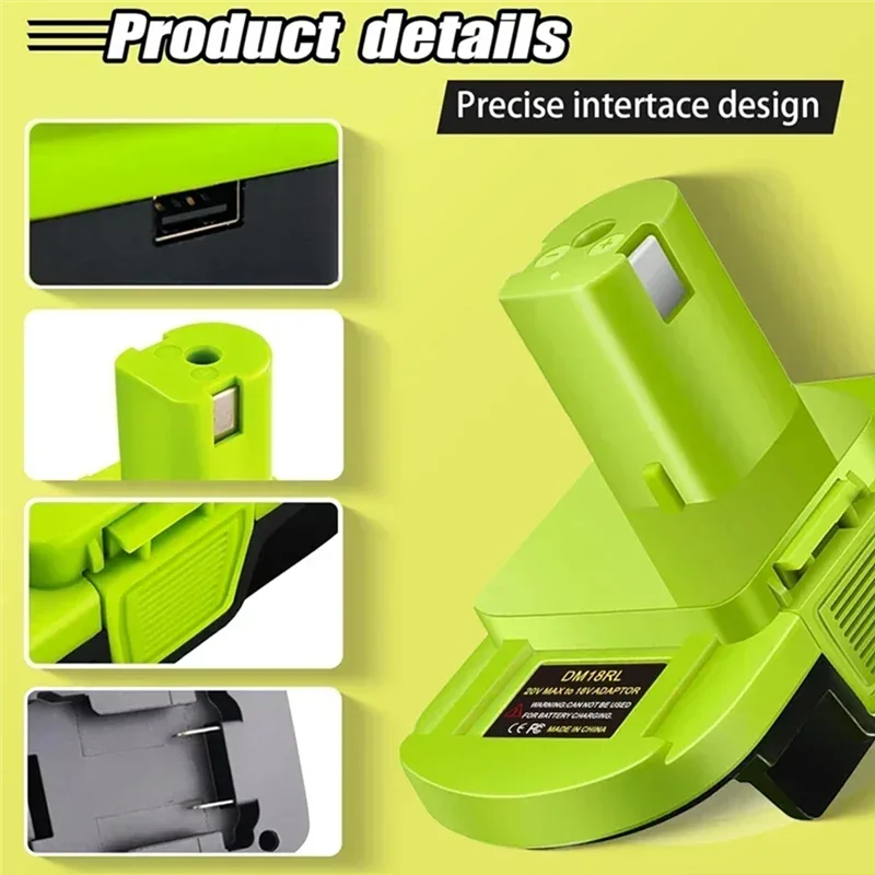 ABJN-Power Tool Li - Adattatore batteria Ryobi Convertitore batteria al litio Adattatore batteria al litio Convertitore batteria per utensile elettrico