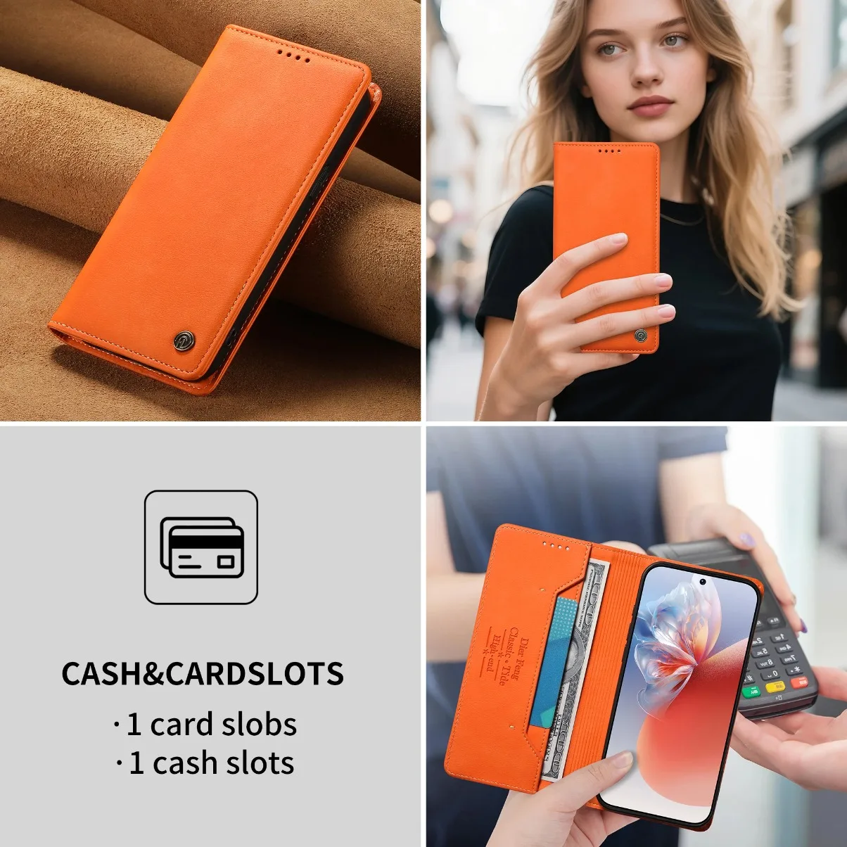 RFID Blocking Wallet Card Holder Flip Stand Case For Samsung Galaxy S26 Ultra S25 Edge S24 S23 S21 S20 FE S22 + S10 E S9 S8 Plus view 3