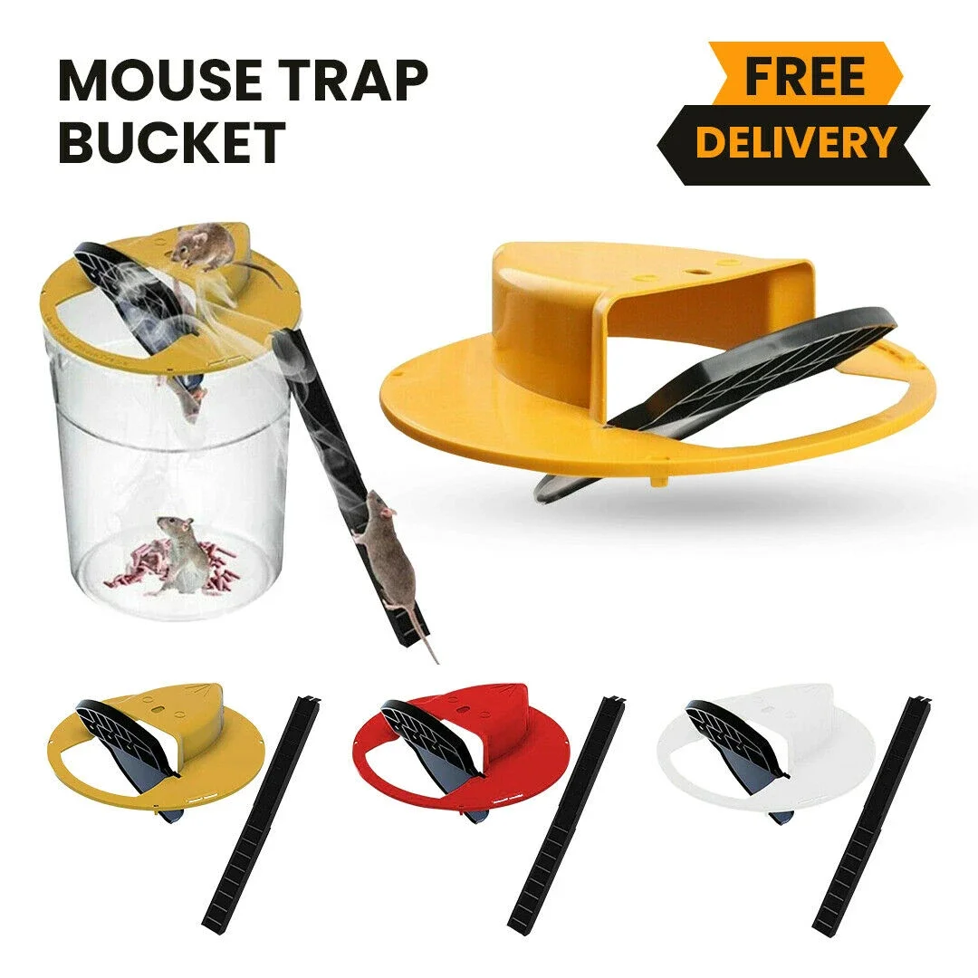 Mouse Trap Flip and Slide Bucket Lid Mice Rat Trap For Indoor Outdoor Multi Catch Auto Reset