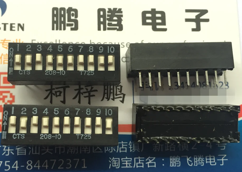 

1PCS Original United States CTS 208-10 DIP switch 10 bits 2.54mm pitch straight insertion coding dial