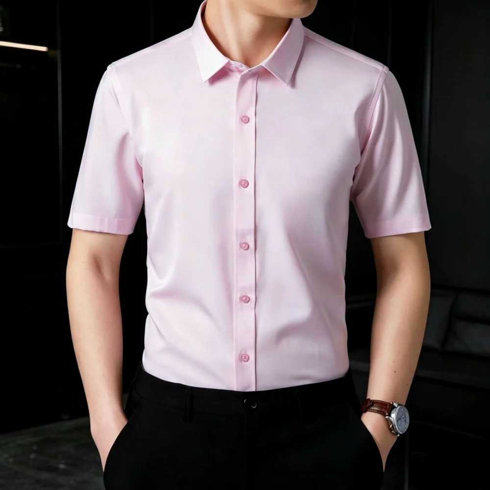 Mens Long Sleeve Dress Shirt Slim Fit Formal Business Professional Office Wear Button Up Breathable Soft Wrinkle Resistant