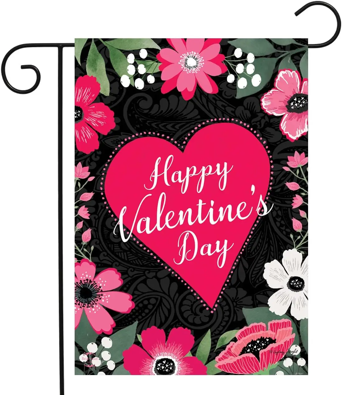 Briarwood Lane Valentines Garden Flags for Outside 12x18 for Outdoor Happy Valentines Floral Garden Flag for Valentines Day Yard