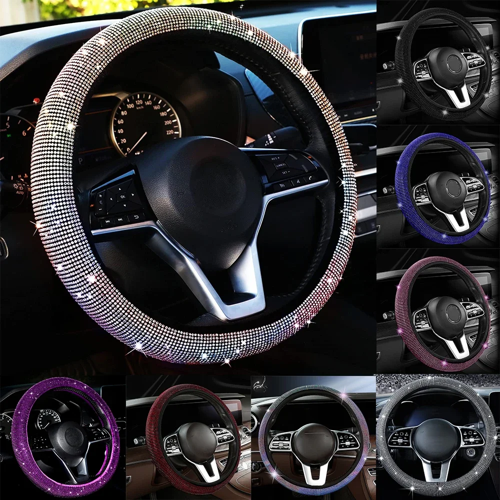 Bling osłona na kierownicę samochodu z kryształowym diamentem musujące samochód Suv dżetów osłona na kierownicę pojazd Auto dekoracja