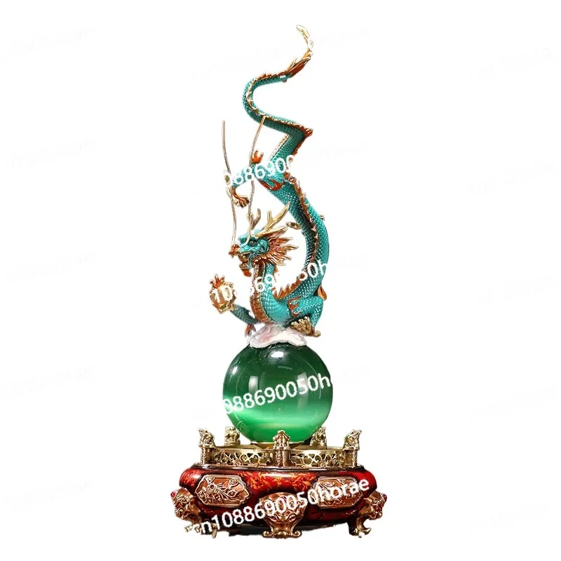 Longteng Shengshi Brass Bronze Dragon Ornament Home Living Room Office New Year's Mascot