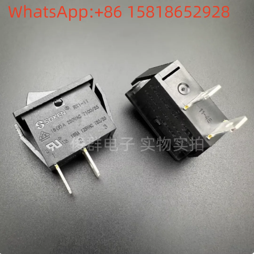 5 pieces SOKEN Master Rocker Boat Switch RK1-11 Power Switch 2 Pins 2 Positions All Black 16A KCD3