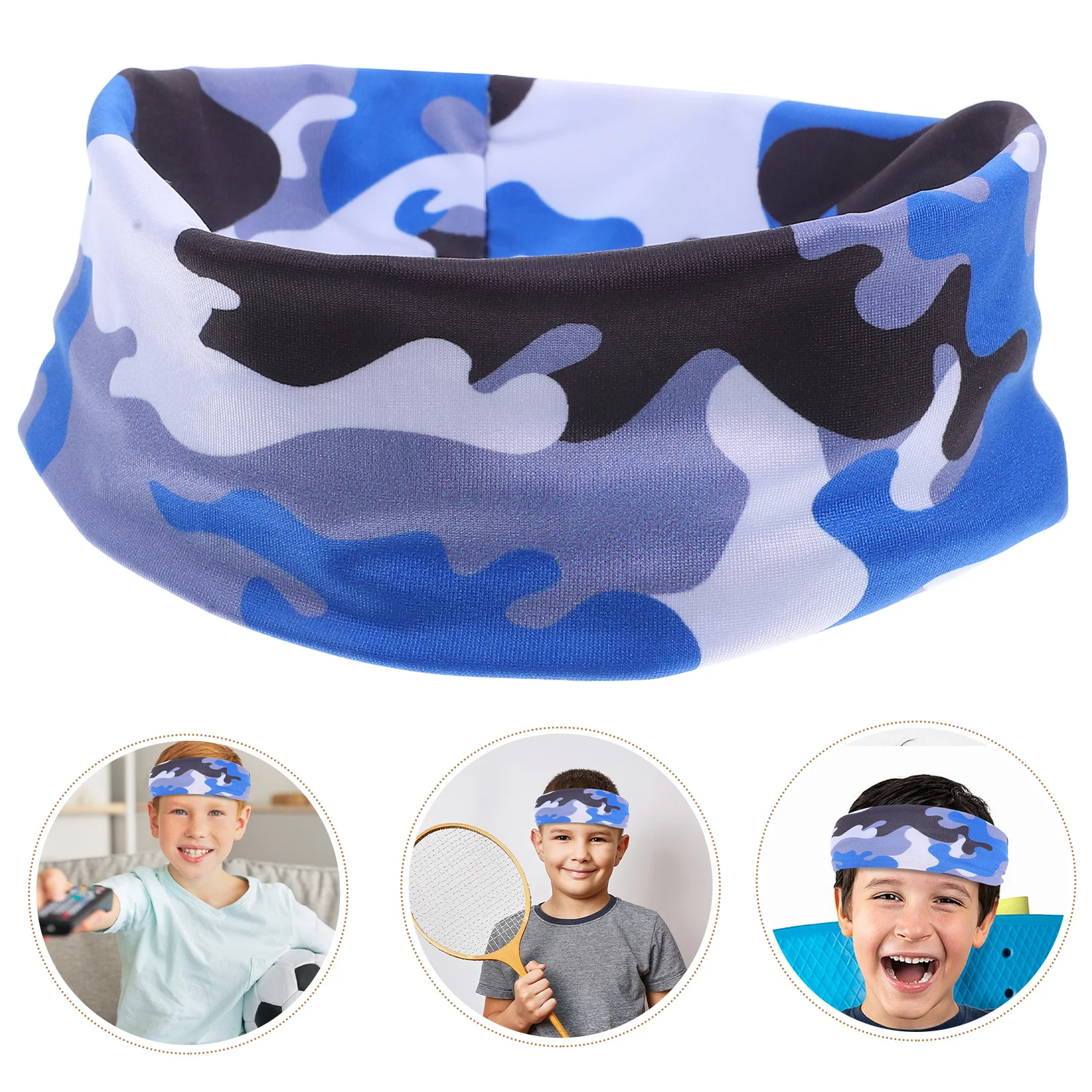 

Sports Headband For Kids Breathable Elastic Sweatband Lightweight Anti-Slip Running Yoga Athletic Headwrap Workout
