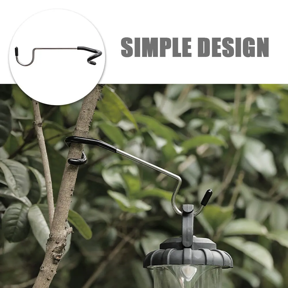 

3pcs Camping Light Pole Hooks Outdoor Metal Lamp Hanger For Tent Lanterns Portable Lightweight Hanging Gear Multi-Use Tool