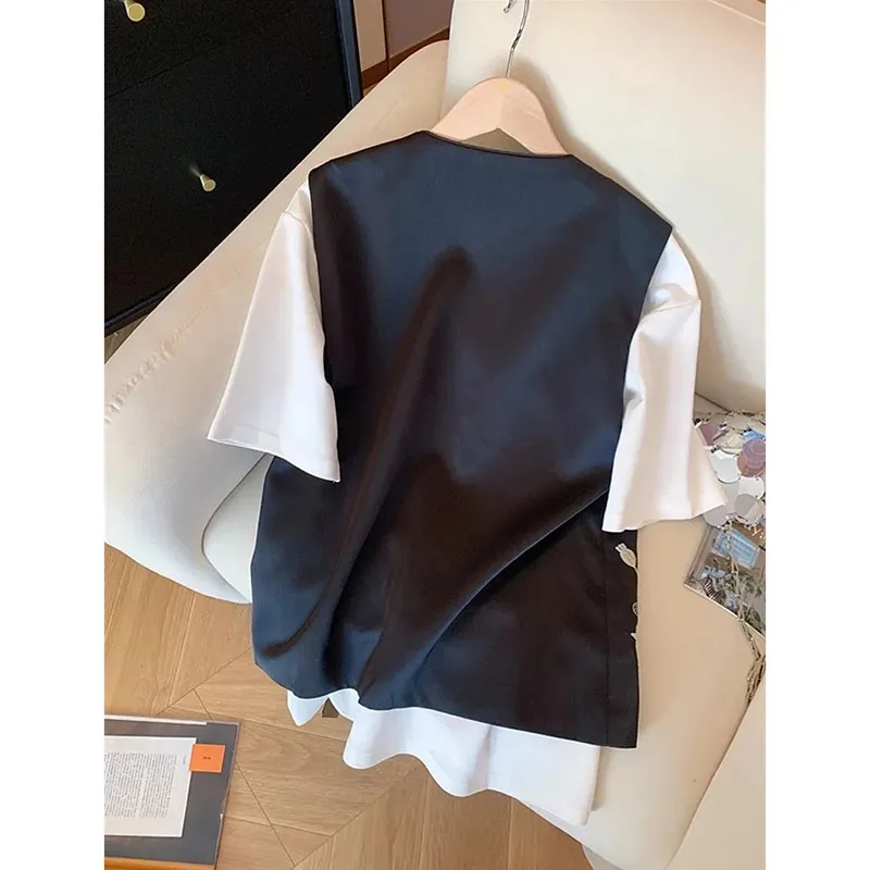 Ew Chinese Style Gold Wire Embroidered Acetate Satin Vest Female Vest Waistcoat 2026 Spring Autumn New Vest Coat Jacket