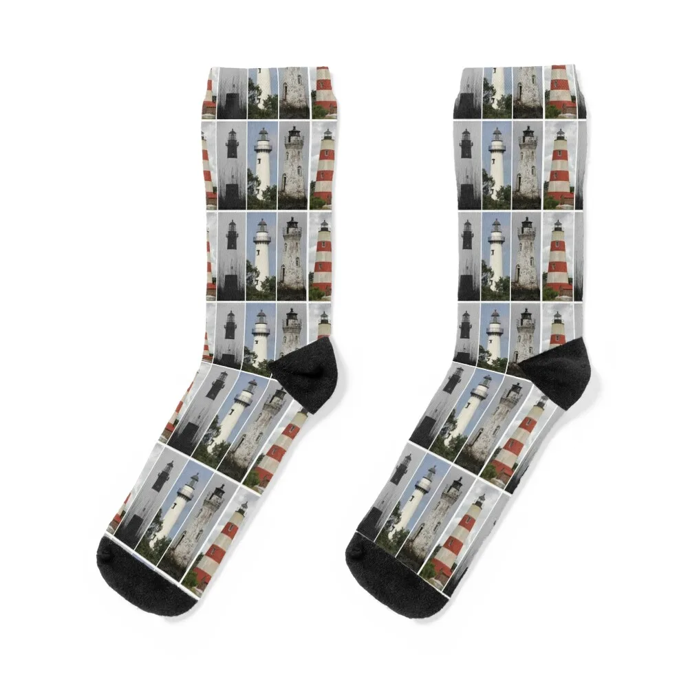 

Lighthouses of Georgia Socks floral kawaii gifts winter thermal Socks Men Women's