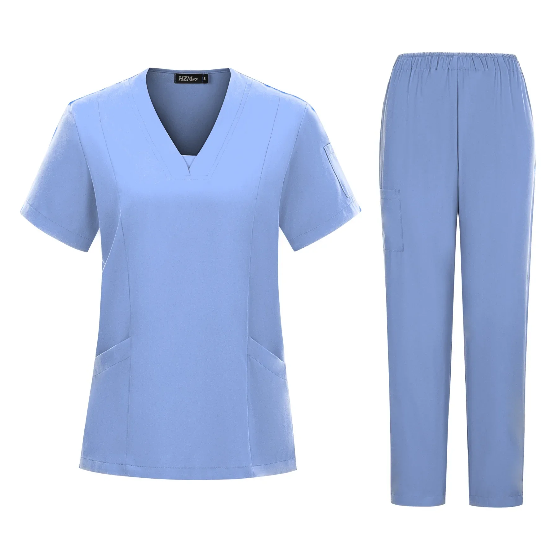 Alta qualità all'ingrosso sala operatoria uniforme medica Set manica corta infermiera accessori per l'allattamento top pantaloni tuta elastica scrub