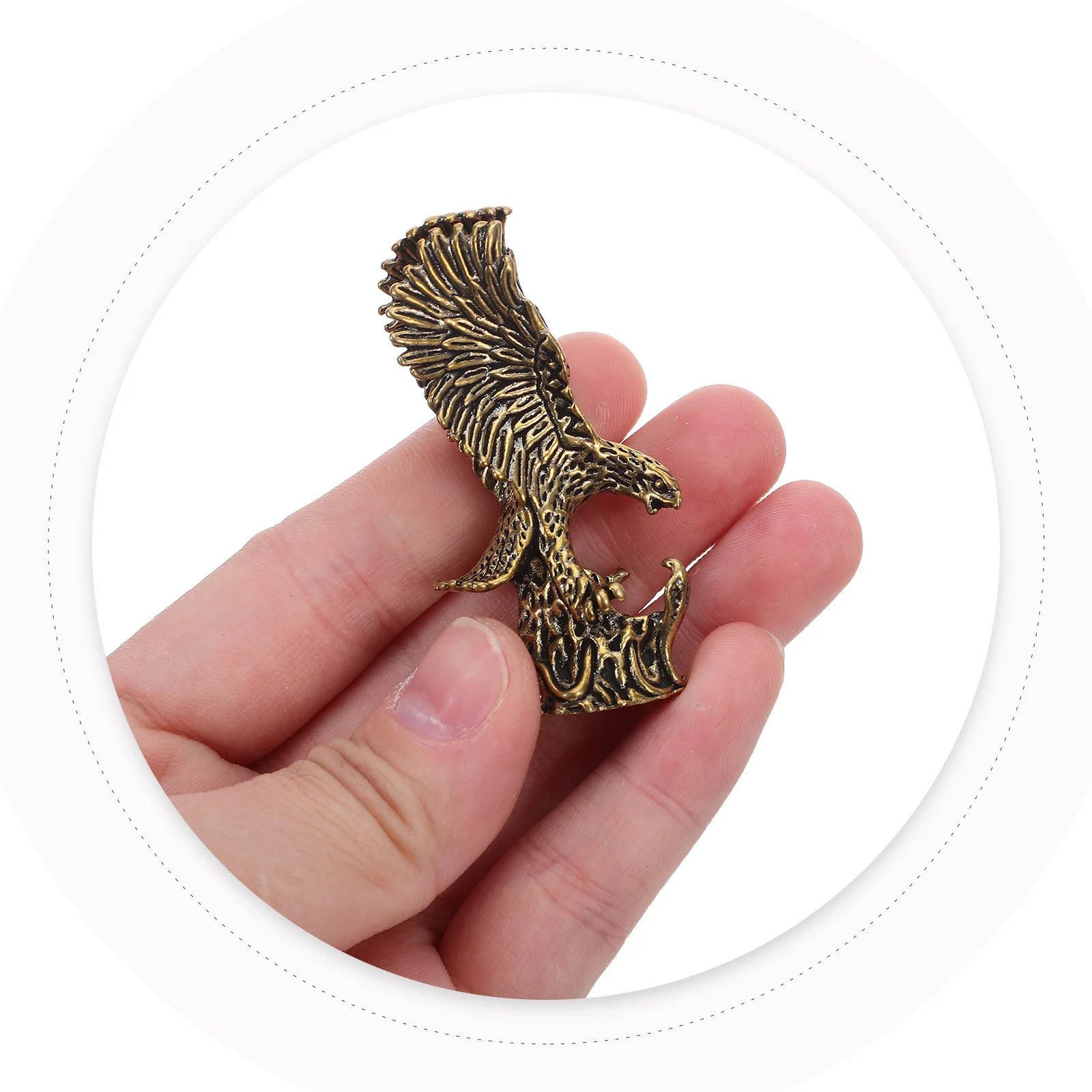 

3Pcs Brass Eagle Miniatures Tabletop Ornaments Small Metal Animal Statues Home Decor Miniature Brass Animal Figurines