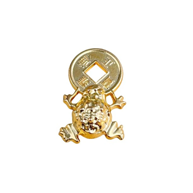 Biting Golden Frog Alloy Amulet Ornaments For Good Fortune Financial Stability Fengshui Lucky Frog Wallet Charm Money