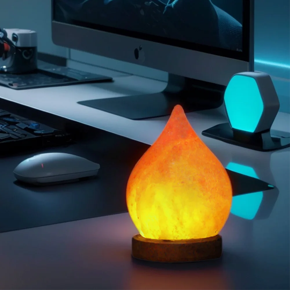 Himalayan Salt Lamp Crystal Salt Rock Lamp with Base LED Atmosphere Lamp Classic Table Light Home Bedroom Decoration