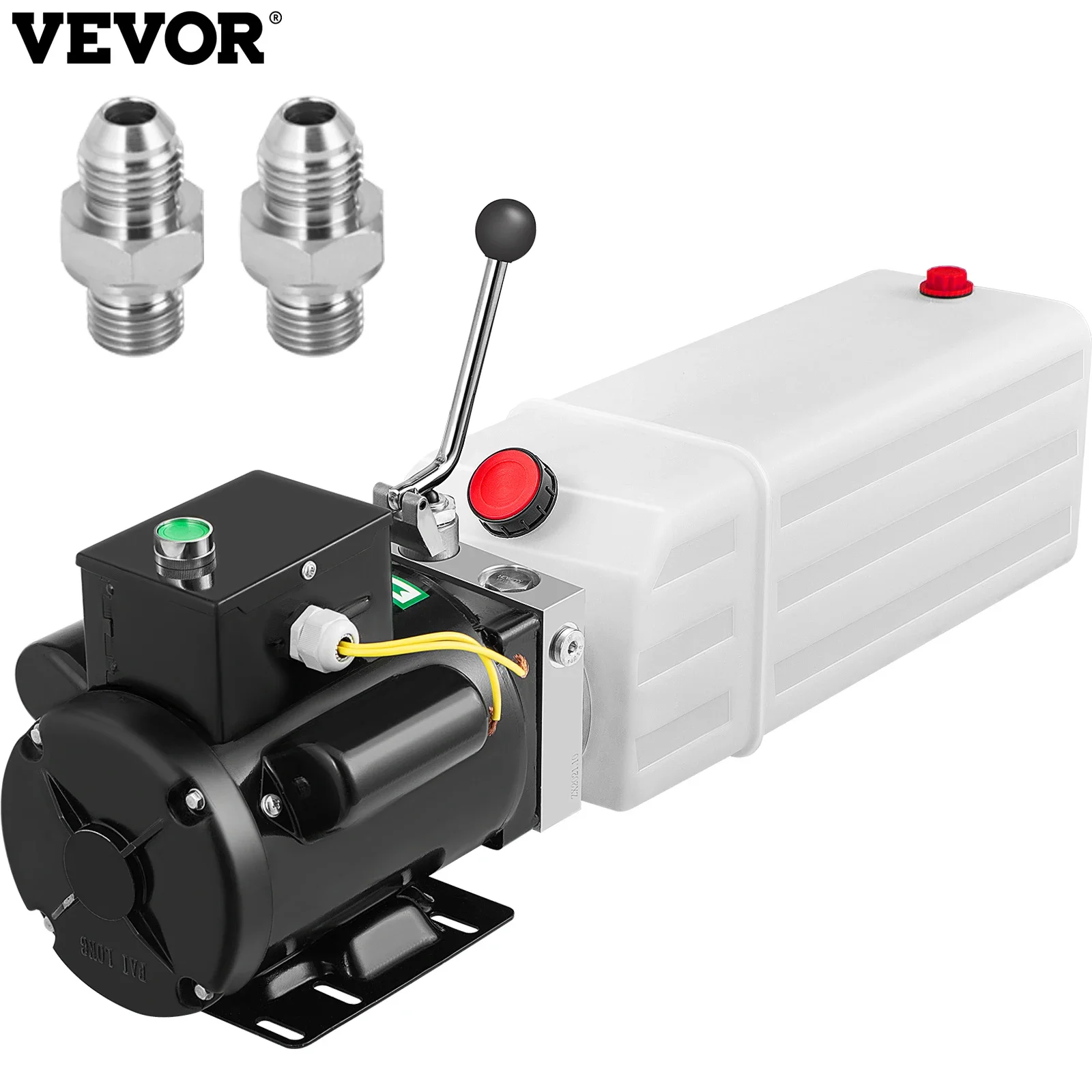 

VEVOR 220V Hydraulic Pump 3HP Two and Four Post with 6L White Plastic Reservoir Power Unit Low Noise Fit for Car Lift Auto Hoist