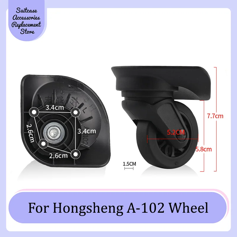 For Hongsheng A-102 Smooth Silent Shock Absorbing Wheel Accessories Wheels Casters Universal Wheel Replacement Suitcase Rotating