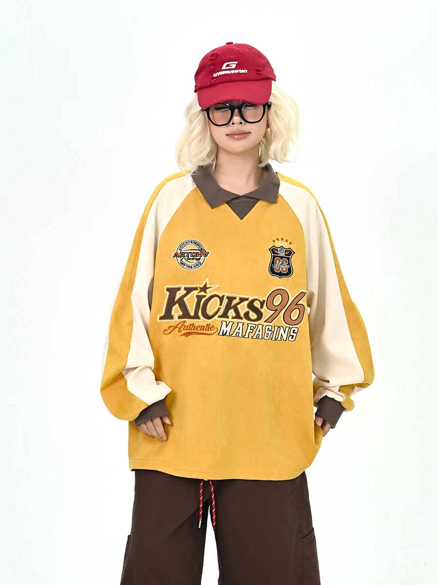 

Yellow Letter Ne Sweatirt Women's Loose Korean Sle College Faion Top Trendy Streetwear Autumn New Arrival