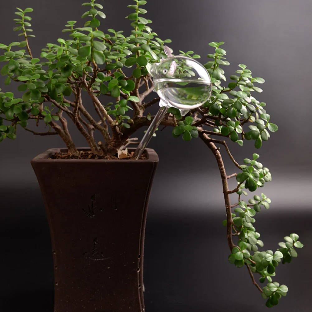 

Glass Automatic Watering Device Piggy Shape Self-Watering Plant Spike for Garden Patio Lawn Indoor Plants Decorative Waterer