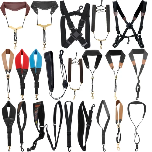 SLADE Correa para saxofón Cordón para saxofón Correa para el cuello Protección para el cuello Saxofón Doble correa para el hombro Cuello para Soprano Tenor Alto