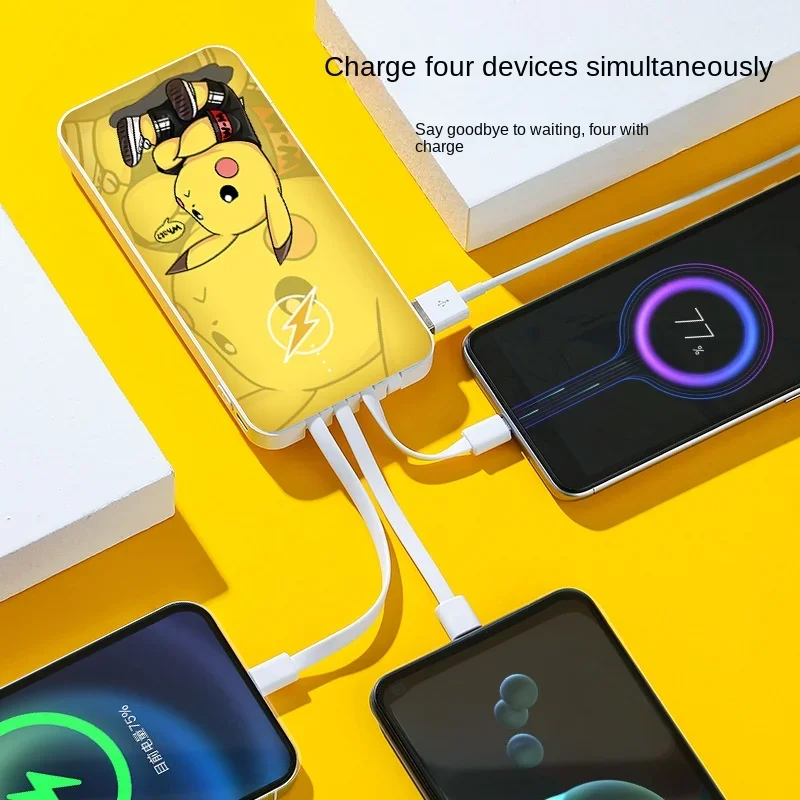 Cartoon power bank portable with its own cable 20000mAh mini large-capacity mobile power supply