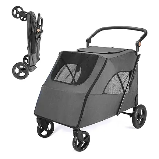 Large Dog Pet Stroller for Dogs Stroller Pet Carriers for Dogs Large Size with Adjustable Handle