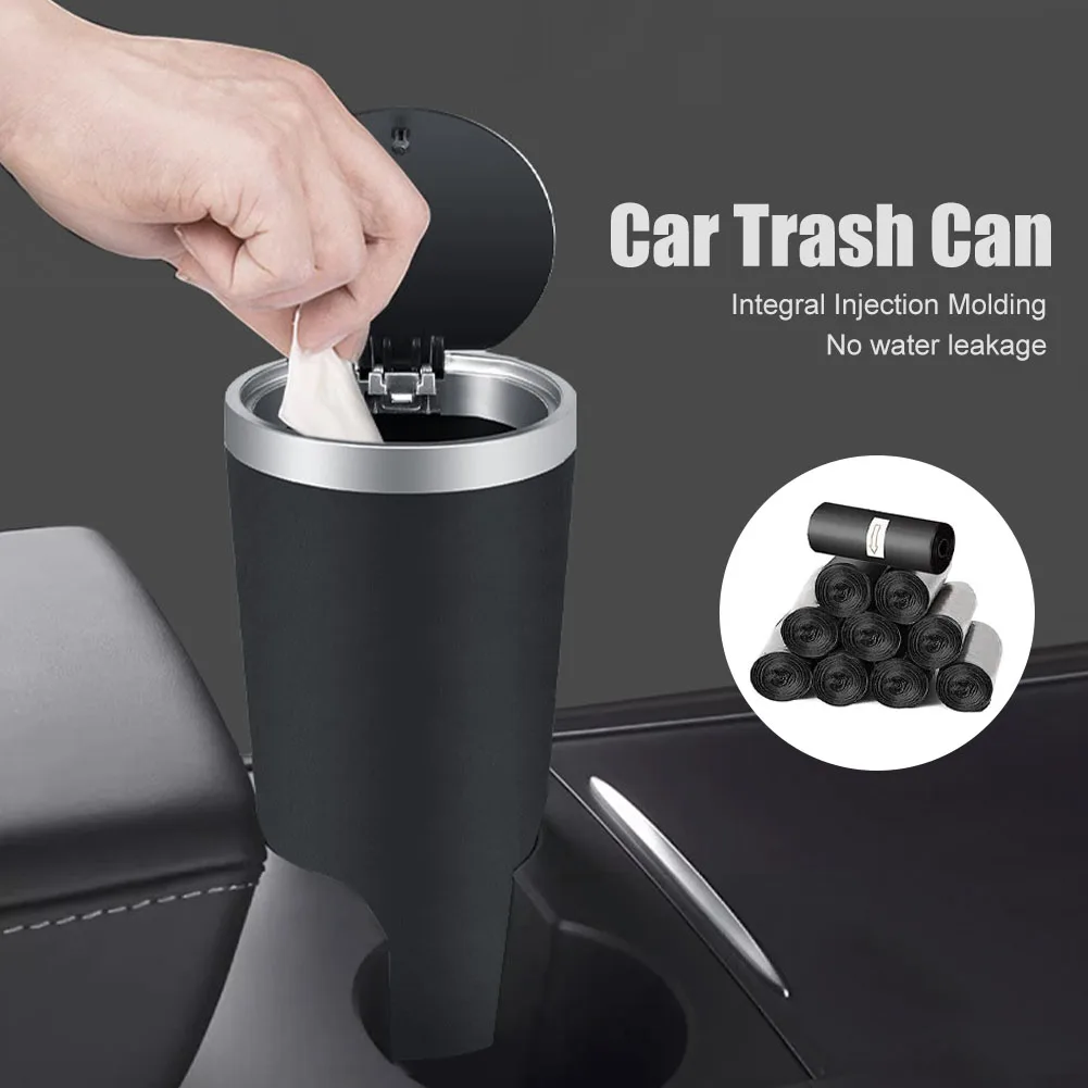 

Car Garbage Can Press Type Car Trash Can Cup Holder Leakproof Waterproof Rubbish Bin With Lid Auto Interior Accessories