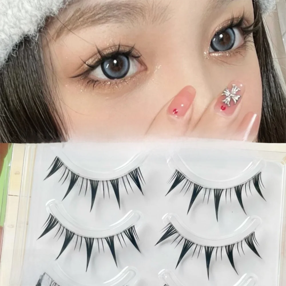 

5 Pairs New Transparent Stem False Eyelashes Natural Soft Eye Lashes Thick Manga Eye Lash Extension Eye Makeup