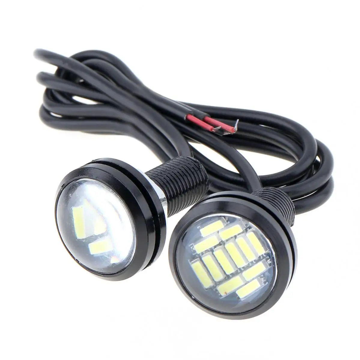 DC 12V 18W Eagle Eye LED 23mm Hawkeye Reverse Backup Light High Power White Car Fog Round DRL Bulb Reverse Parking Signal Lamp