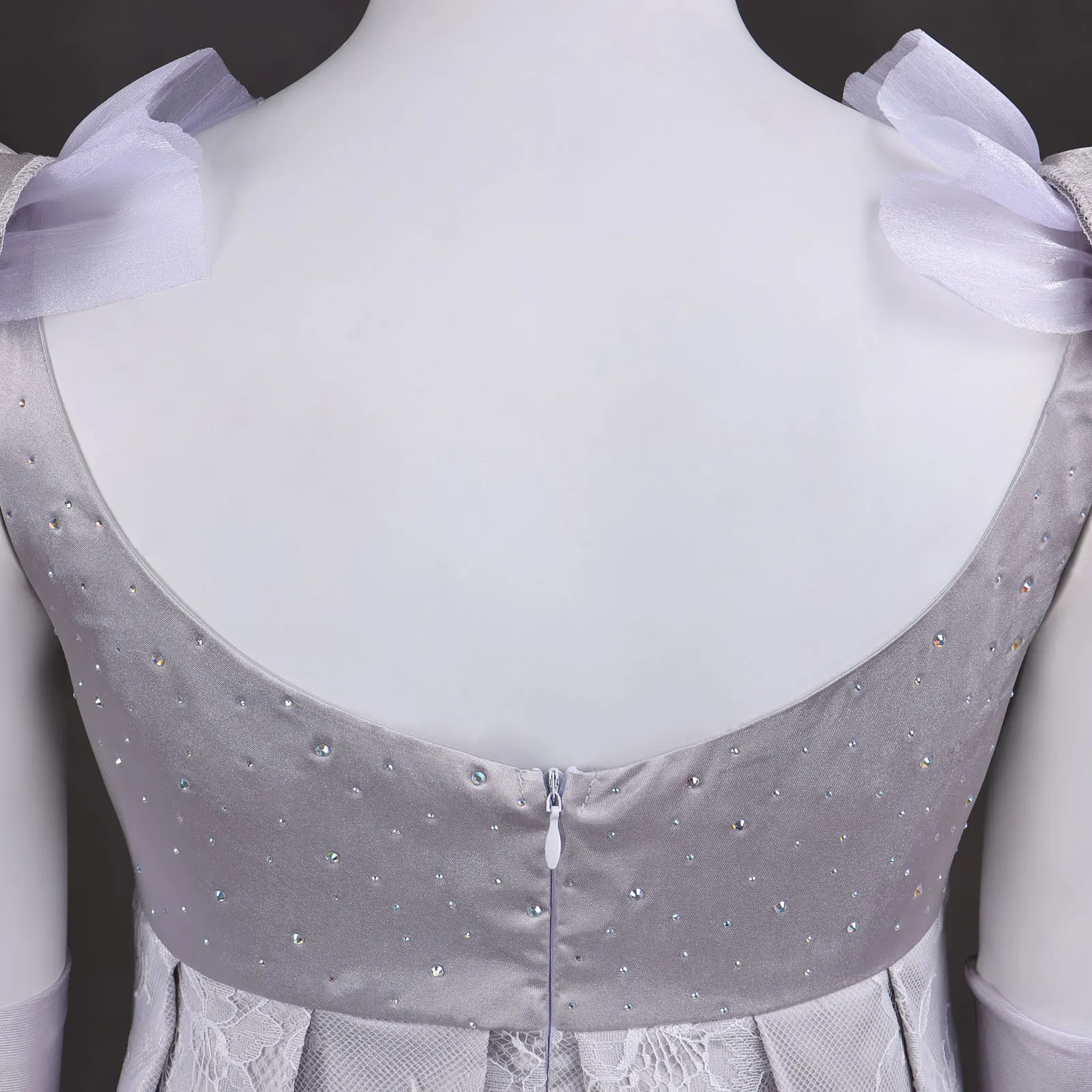 Vintage Elegantes Damen-Cosplay-Kostüm im Regency-Stil, langes Spitzenkleid, Maske, Handschuhe, Halloween-Party, Hochzeit, Maskerade-Outfit – Detail 7