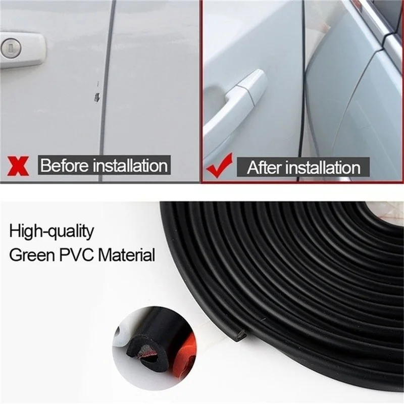 2/3m/5m U Type Universal Car Door Protection Edge Guards Trim Styling Moulding Strip Rubber Scratch Protector for Car Styling